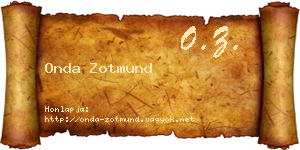 Onda Zotmund névjegykártya